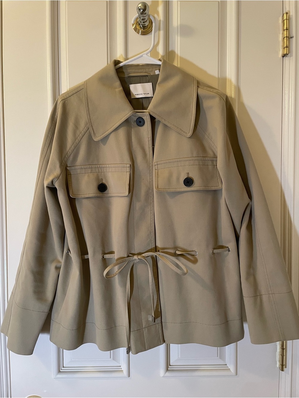 Rebecca Taylor Khaki Drawstring Utility Jacket